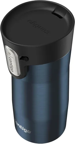 Vista 4 de Contigo AUTOSEAL West Loop - Taza de viaje de acero inoxidable aislada al vacío con tapa fácil de limpiar, 12 onzas, arándano