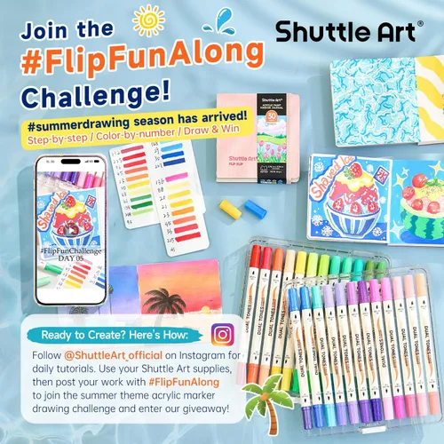 Vista 2 de Shuttle Art Rotuladores de pintura acrílica de doble tono, 120 colores, paquete de 60 bolígrafos de pintura acrílica para pintura de roca, cerámica