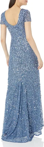 Vista 3 de Adrianna Papell Women's Scoop Back All-Over Beaded Gown