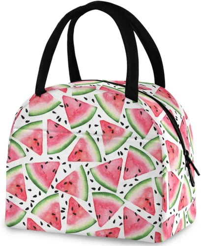 Vista 16 de Bolsa de almuerzo reutilizable con diseño de panal de abeja vintage, con bolsillo frontal, cierre de cremallera, bolsa térmica térmica
