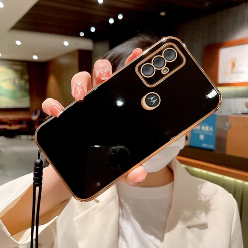Vista 4 de Funda para Moto g Pure para teléfono, Moto g Power 2022, funda Moto G Play 2023 para mujer, galvanoplastia, estética de lujo, moderna, bonita, Negro