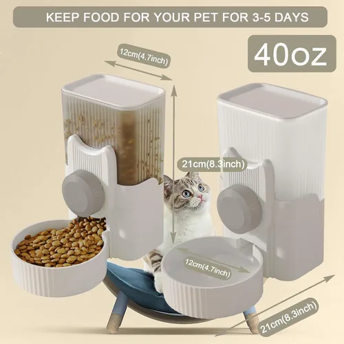 Vista 2 de Lemtrflo Comedero para conejos para jaulas, alimentador automático colgante para gatos y dispensador de agua, accesorios para jaula de hurones