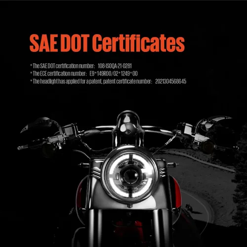 Vista 5 de KTMOTO - Faro delantero de motocicleta compatible con Street Glide 2014-2023, faro delantero de motocicleta de 7 pulgadas con luz alta y baja, faros