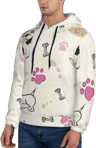 Vista 4 de Sudadera con capucha para hombre, diseño de pata de perro, bulldog y perro salchicha