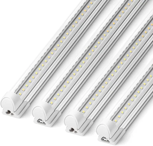 Vista 22 de Barrina T8 Luz LED para Taller 4 Pies, 40W 5500LM 5000K, Cubierta Transparente, Luces de Techo para Garaje, Lámpara LED en Forma de V, Luces