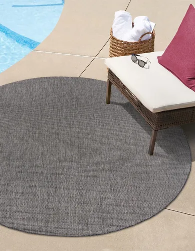 Vista 36 de Unique Loom Collection - Alfombra casual de transición sólida jaspeada para interiores y exteriores