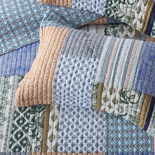 Vista 4 de Autumn Dream - Juego de colchas de algodón, juego de cubrecama reversible, conjunto de cubrecamas, edredón de confort, estampado floral vintage