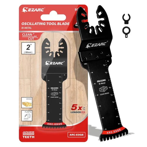 Vista 13 de EZARC Japanese Tooth Oscillating Saw Blade, 5 PCS Arc Edge Oscillating Multitool Blades Clean Cut for Wood, Plastic (Pack of 2)