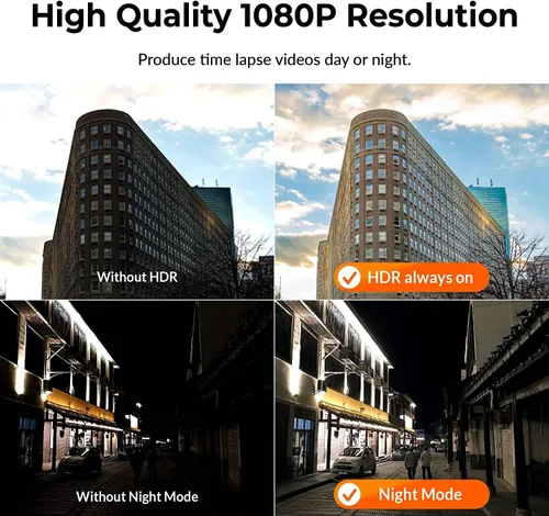 Vista 6 de Brinno Cámara Time Lapse TLC300, cámara Timelapse 2023 para construcción en exteriores y uso en interiores, HDR profesional FHD1080P con pantalla