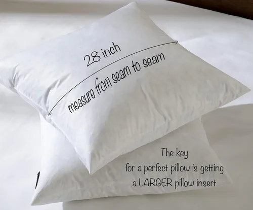 Vista 8 de basic home 28x28 Euro Throw Pillow Insert-Down Almohada de plumas Inserto-Tela de algodón Blanco-1 pieza
