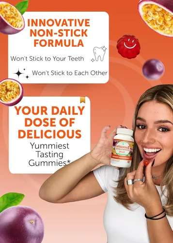 Vista 4 de Paquete de Gomitas de Colágeno y Vitamina E de Lunakai - Suplementos Antienvejecimiento No GMO para Hombres y Mujeres - Gomita Natural con Vitamina