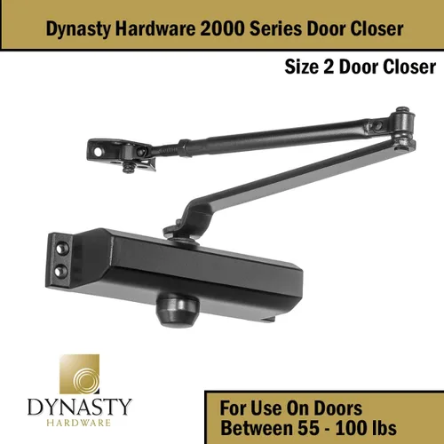 Vista 2 de Cierrapuertas Dynasty Hardware, Cierrapuertas Hidráulico Comercial, Auto-Cierre, Resorte Tamaño 2, Montaje en Superficie, Color Bronce Duronótico