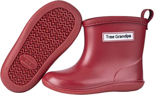 Vista 5 de Botas de lluvia para niños y niñas, botas de lluvia impermeables para bebés y niños con fácil de poner