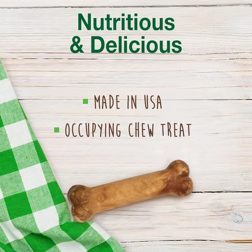Vista 3 de Nylabone Healthy Edibles - Premios masticables para perro, todo natural, larga duración, 1 unidad, sabor a tocino (Bacon), M/Wolf Natural dog