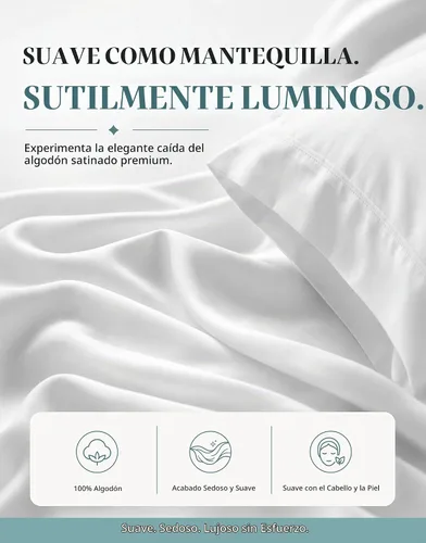 Vista 2 de LANE LINEN Sábanas de cama individual – 450TC algodón peinado de fibra larga de alta calidad, color blanco Soft & Breathable Twin Sheet &