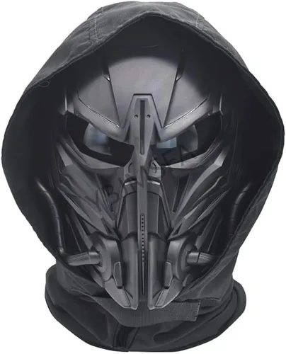 Vista 9 de Juego de máscara de casco punk de mitad/máscara de cara completa/máscara tecnológica/máscara mecánica/máscara de Airsoft, máscaras de cuernos