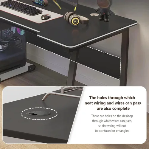 Vista 3 de Gaming Desk Computer Writing Table Student Art Modren Simple Style PC Wood Suitable for Home, Office