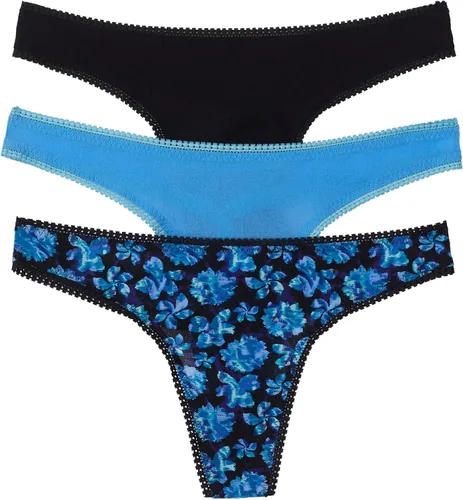 Vista 16 de OnGossamer Tanga G de malla OnGossamer para mujer, paquete de 3 Negro