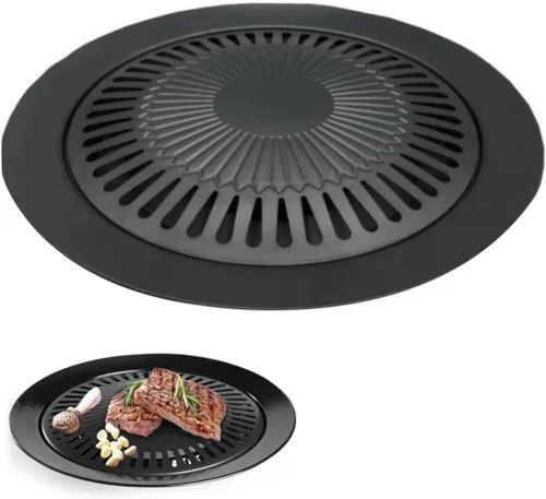 Vista 3 de Parrilla de barbacoa Placa de estufa estilo coreano Sartenes de barbacoa antiadherentes para interiores
