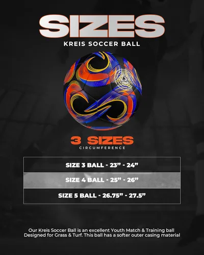 Vista 2 de American Challenge Kreis Balón de fútbol – Balón de fútbol profesional para campos de césped – Pelotas de fútbol duraderas cosidas a máquina de TPU