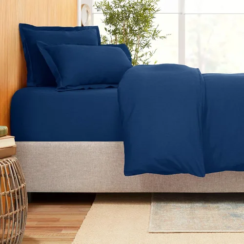 Vista 4 de Sábana bajera ajustable de 100% algodón natural de 400 hilos, 1 pieza con bolsillo profundo de 21 pulgadas y 2 fundas de almohada, juego de 3 piezas