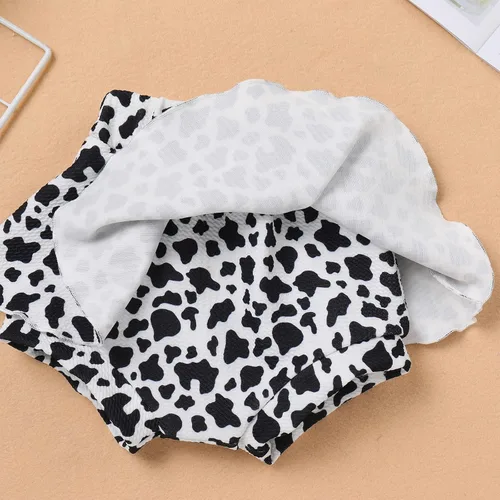 Vista 5 de IMEKIS Traje de 1er cumpleaños para bebé niña con estampado de girasol y durazno + pantalones cortos con volantes + diadema para sesión de fotos