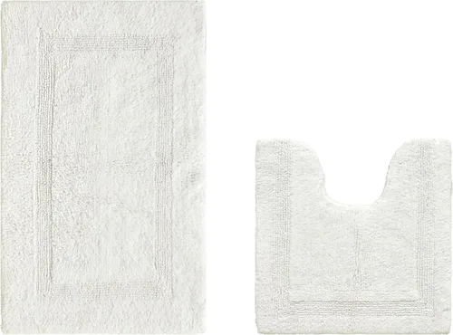Vista 64 de Better Trends Alfombra de Inodoro en Forma de U Cubierta de Asiento de Inodoro de Lujo 100% Algodón Absorbente de Agua, Cubierta de Tapa Reversible