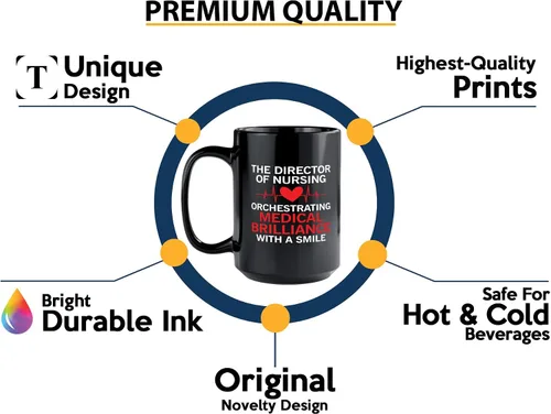 Vista 3 de Nurse Director Coffee Mug 15oz Black -Brilliance - Labor Clinical Certified Nursing Assistant Surgica Oncology Practitioner