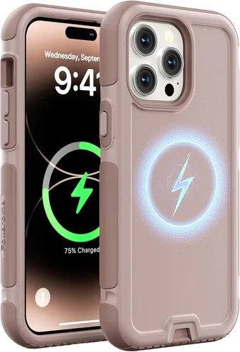 Vista 19 de Follaroma Funda para iPhone 14, compatible con MagSafe, resistente a prueba de golpes, protección anticaídas, cubierta magnética de doble capa