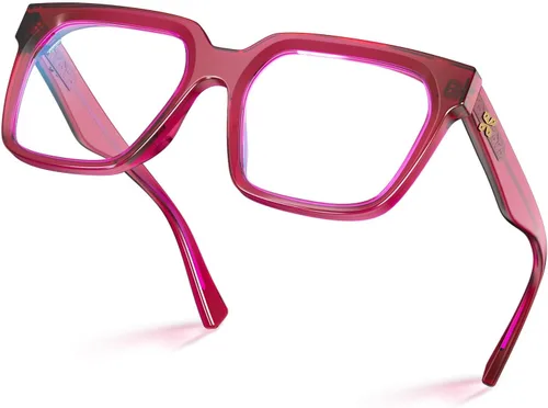 Vista 32 de VISOONE Chunky Rectangle Oversized Blue Light Blocking Computer Glasses Clear Lenses Cute Fake Large Frame Preppy Stylish Designer Fashion Screen
