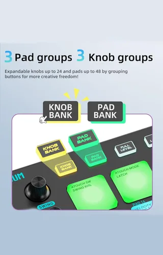 Vista 8 de Controlador inalámbrico MIDI Pads, USB portátil Bluetooth con 16 tambor Negro
