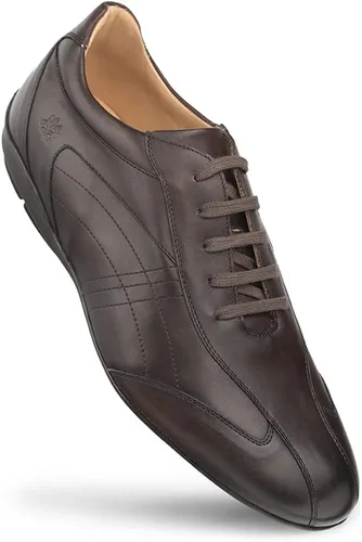 Vista 3 de Mezlan R600 - Tenis de moda de lujo para hombre hechos de piel de becerro en una suela de goma contorneada hechos a mano en España ancho mediano