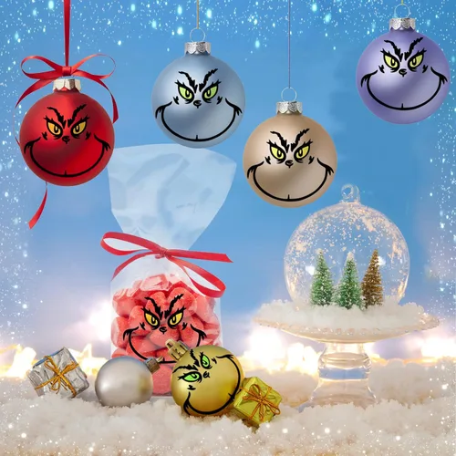 Vista 5 de 26 piezas de calcomanías de decoraciones navideñas, calcomanías de ojos y caras para adornos, calcomanías de vinilo impermeables para el hogar