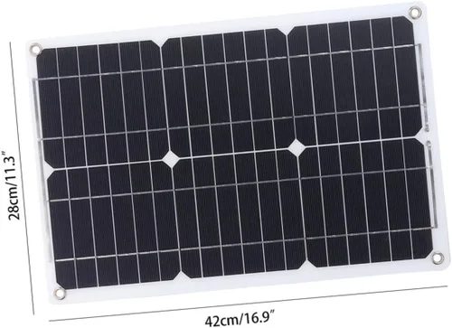 Vista 2 de TIDTALEO Dc Dual USB Kit de panel solar portátil con controlador de carga para mantenimiento de batería de camping RV y energía de emergencia