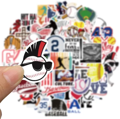 Vista 3 de 50 calcomanías de béisbol, calcomanías motivacionales para botellas de agua, regalos de equipo para amantes, niños, adolescentes y adultos