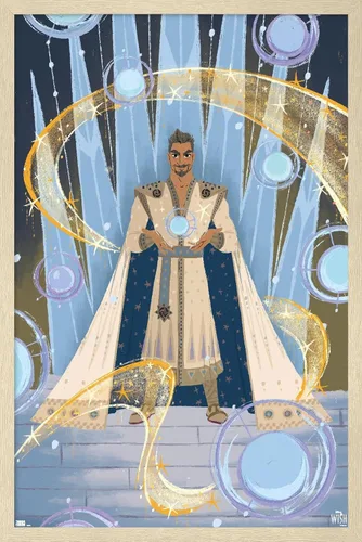 Vista 7 de Trends International Disney Wish - Póster de collage 4 (King Magnifico), póster de pared, 14.72 x 22.37 pulgadas, versión enmarcada de madera