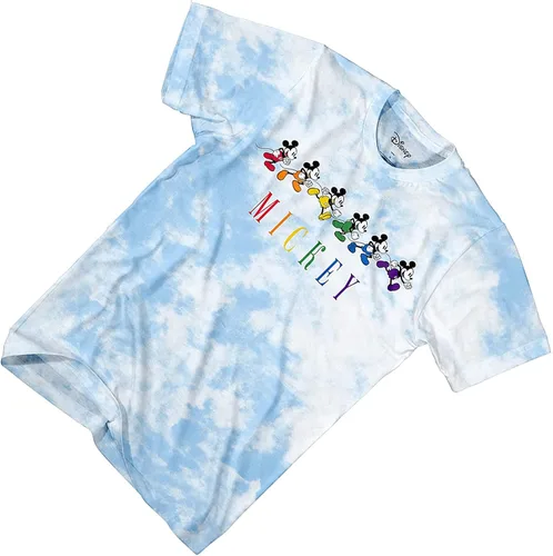 Vista 3 de Disney Camisa de Mickey Mouse para hombre, diseño clásico de Mickey Mouse Tie Dye