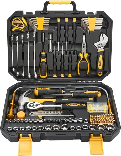 Vista 8 de KOOPOOL Juego de herramientas de 159 piezas (tres capas) For general household and auto repair with storage case and drawer, for homeowners, diy