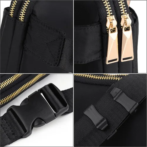 Vista 4 de Riñonera UTO para mujer, de moda, bandolera, bolsa de cinturón, bolsa de pecho, riñonera de cintura, riñonera de cadera, para compras al aire libre