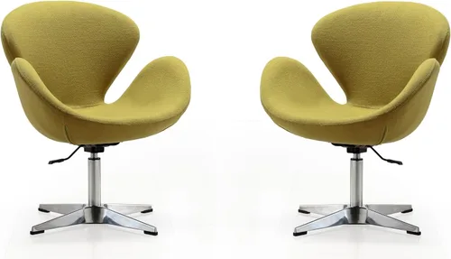 Vista 23 de Manhattan Comfort Raspberry - Silla giratoria ajustable con giro de 360°, base de cromo pulido, diseño retro moderno, asiento versátil ideal