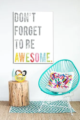 Vista 3 de Impresión artística de pared para niños, Don't Forget to Be Awesome, impresión de 05 x 07 pulgadas, decoración de habitación de niños, guardería