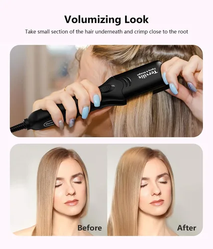 Vista 2 de Terviiix Rizadora de Cabello para Mujeres con 4 Placas Intercambiables, Rizadora para Cabello con Infusión de Queratina y Aceite de Argán, Rizadora