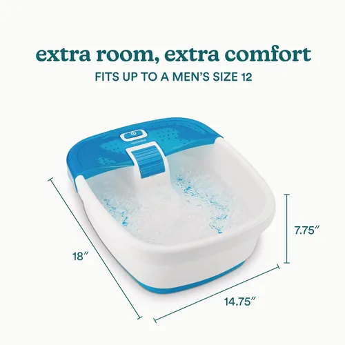 Vista 7 de HoMedics Bubble Bliss Deluxe - Spa de pies con arco de masaje de calor, 3 accesorios de acupresión, protección contra salpicaduras, nodos elevados