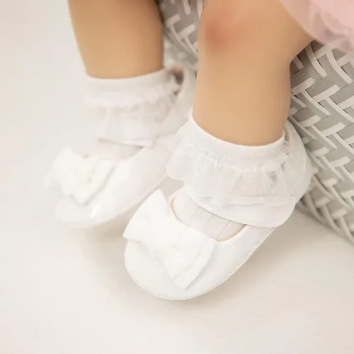 Vista 2 de Sawimlgy Zapatos de ballet Mary Jane con lentejuelas para bebé y niña, de piel sintética, para boda, fiesta, princesa, suela de goma, para niños