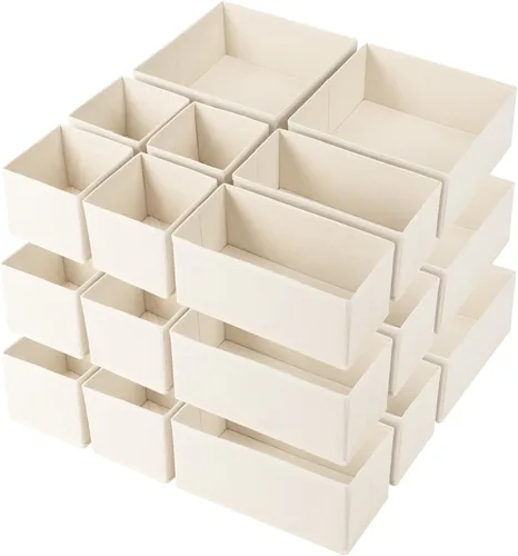 Vista 15 de Criusia Organizador de cajones de ropa, paquete de 8 organizadores de cajones para ropa interior, caja de almacenamiento de tela plegable