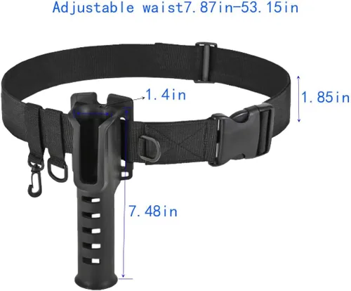 Vista 2 de Soporte para cinturón de caña de pescar, soporte para cinturón de pesca, soporte de caña de pescar, cinturón ajustable para pesca, Negro -, Moderno