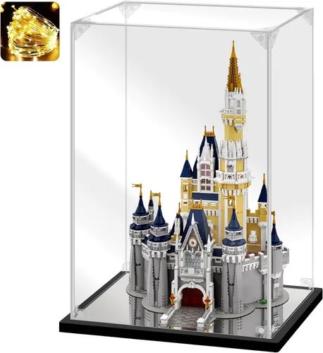 Vista 10 de Vitrina de acrílico para coleccionables, caja de exhibición de acrílico para Lego 43172, juguetes de construcción de castillos, estuche acrílico