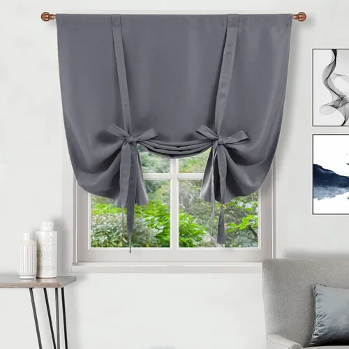 Vista 43 de DWCN Cortinas Opacas - Persiana Enrollable con Lazos para Ventana, Aislamiento Térmico, Oscurecimiento de Habitación, Cortinas con Bolsillo
