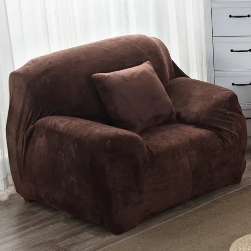 Vista 35 de vctops Funda elástica para sofá de 4 plazas de terciopelo de felpa, 1 pieza, con parte inferior elástica, protector de muebles suave y esponjoso