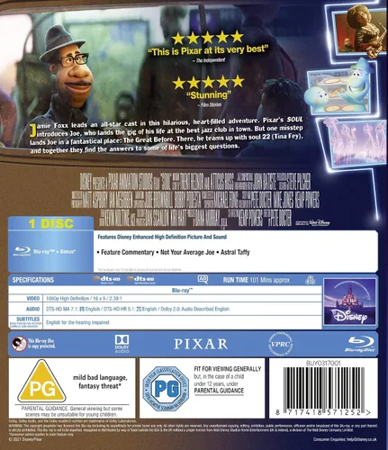 Vista 2 de Disney and Pixar's Soul BD Blu-ray 2021